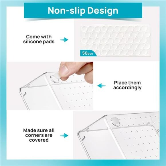 Clear Makeup Drawer Organizer Bins Vanity Storage Trays Plastic Stackable 10pcs - Picture 6 of 7